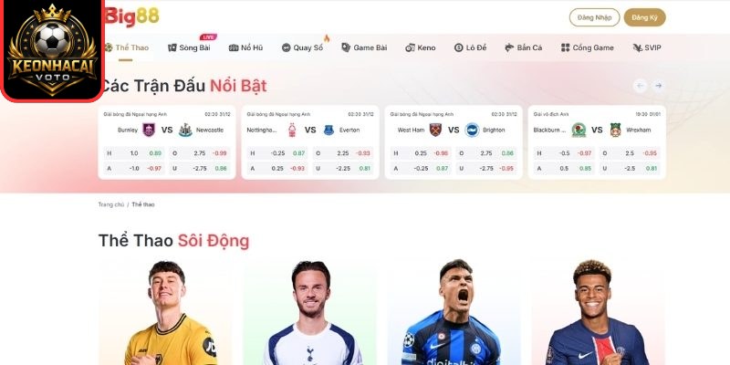 Big88 - Mô Hình Nền Tảng Giải Trí Trực Tuyến Hấp Dẫn 3 Cá cược thể thao và eSports